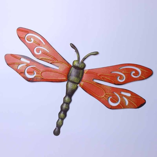 Metal Dragonfly Ornament Vægophæng RØD red