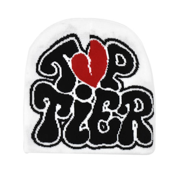 Strikkehue Hue Beanie Bonnet HVID&SORT white&black