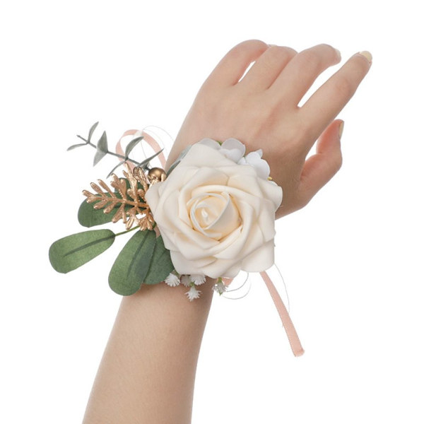 Champagne Handledsarmband Handledsblomma BLÅ blue