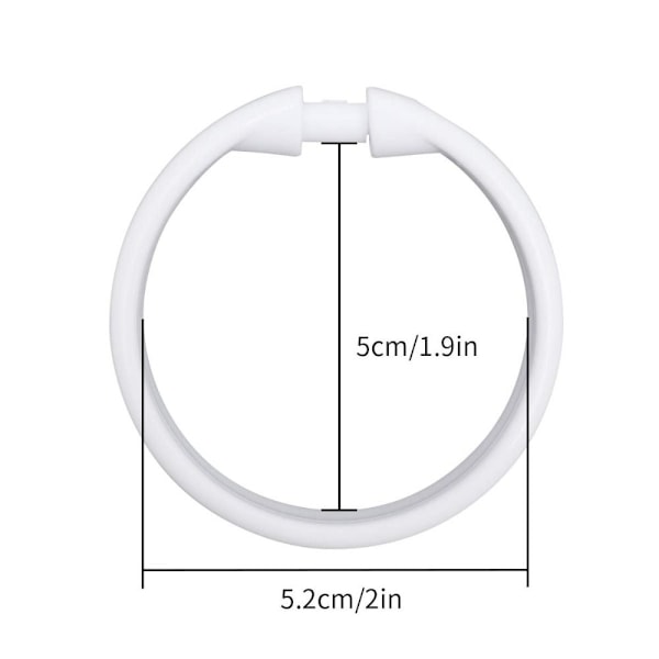 40 Stk Badeforhæng Ringe Brusekroge til badeforhæng White 40 Pcs-40 Pcs
