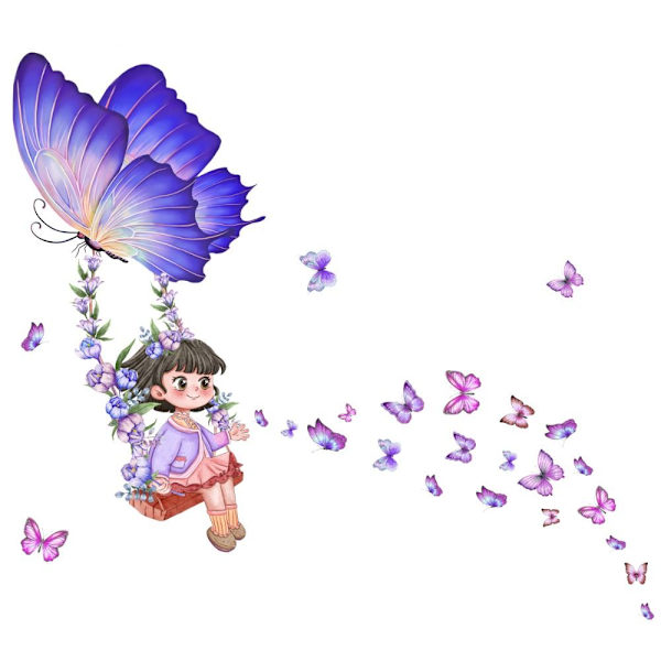 Princess Wall Stickers Girls On Moon 6 6 6