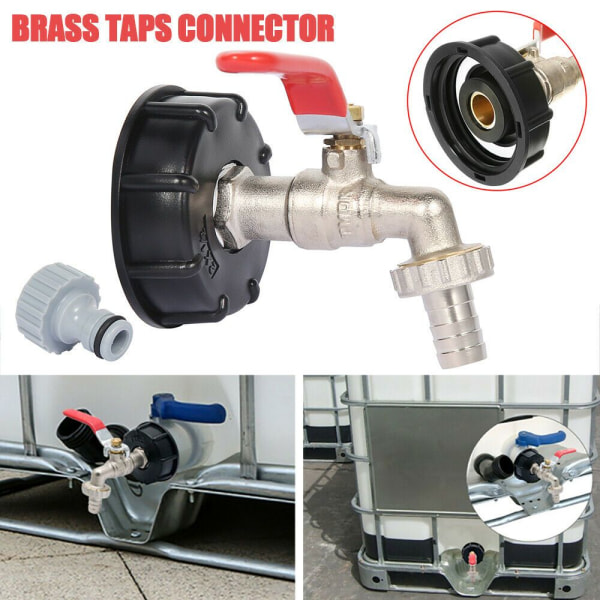 IBC Tank Dæksel Adapter Med Messinghane Slangetilslutning
