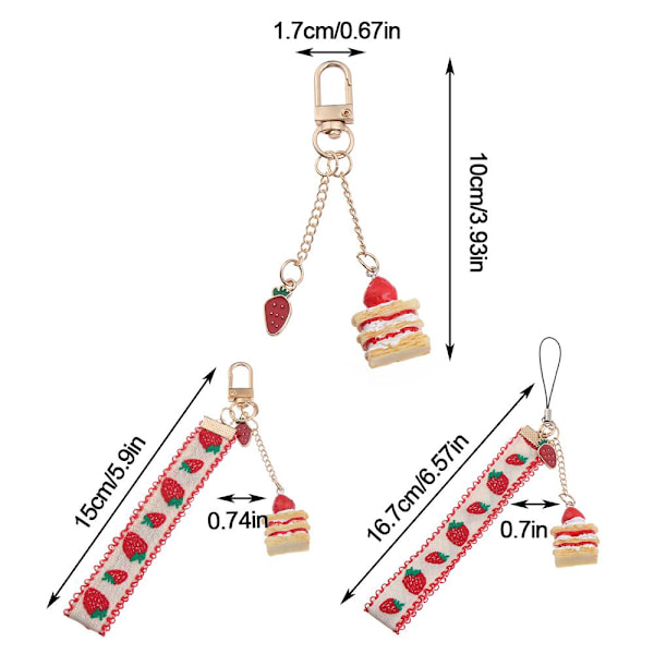 Matkapuhelin Lanyard Cute Strawberry 3 3 3