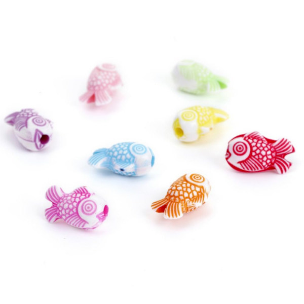 200 st 200 st Akryl Koi Fish Spacer Pärlor Guldfisk Lös