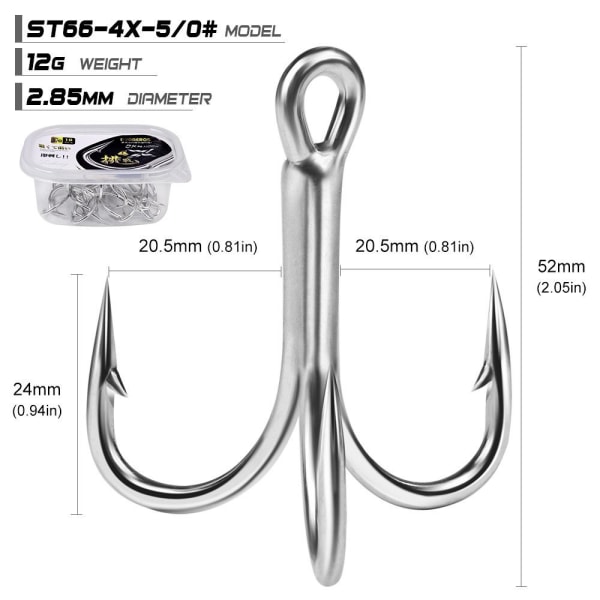 10STK/Sæt fiskekroge Højkulstofstål 1/0 1/0 1/0