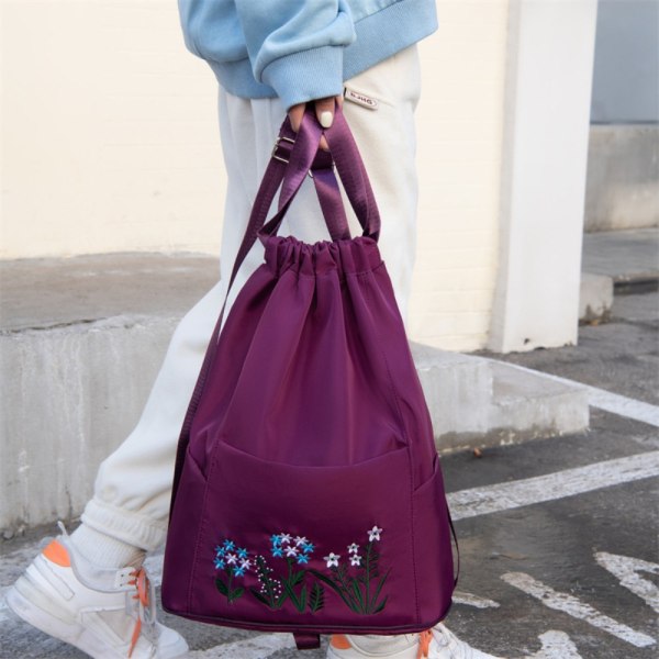 Snøre Rygsæk Shopping Håndtaske LYS LILLA light purple