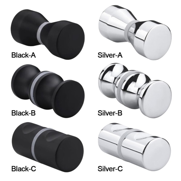 Suihkuoven kahva lasioven nuppi MUSTA C C black C-C