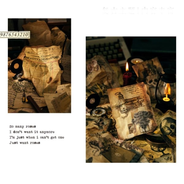100 stk/bok Vintage meldingsmateriale Papir 05 05 05