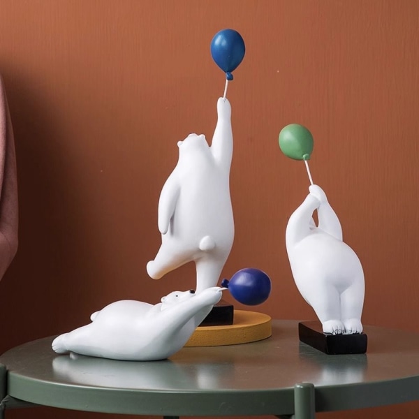 Flying Bear Figurines Ballon Isbjørn Ornamenter B B B