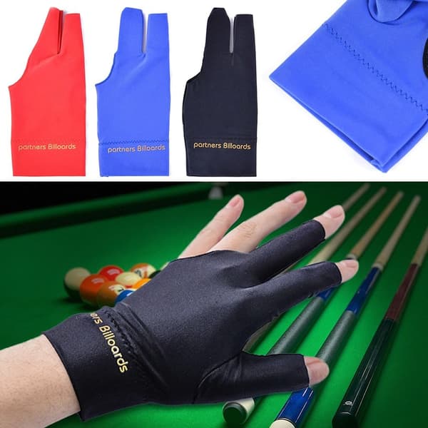 3 Stk Billardhandske Three Finger Handske SORT SORT black