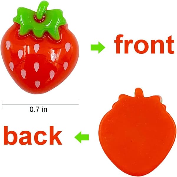 50 kpl Strawberry Flatback Charms Flatback Beads Mini Fruit