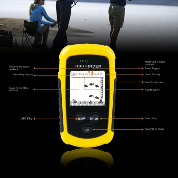 Trådløs Sonar Fishing Alert Fish Finder ENGELSK VERSION English version