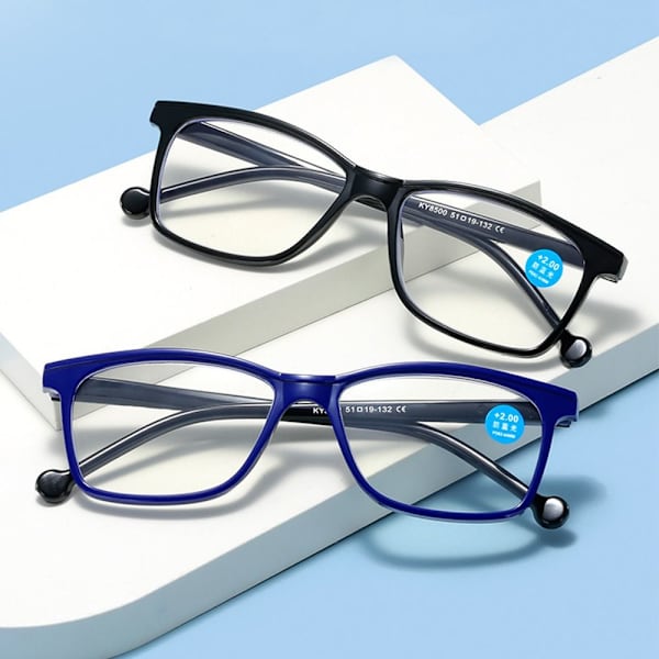 Anti-blåt lys læsebriller Firkantede briller BLÅ STYRKE Blue Strength 150