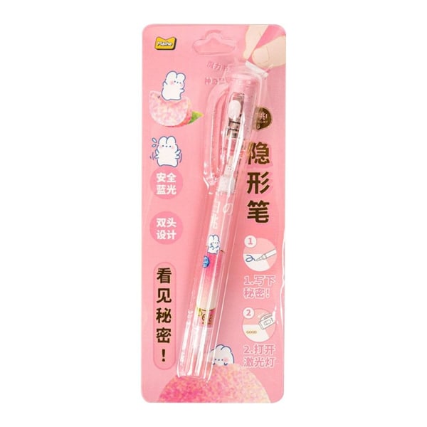 4 Stk Dobbel-Ended Pen Magic UV Light Pen PINK Pink