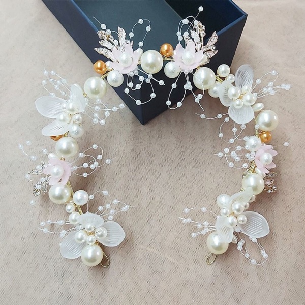 Pearl Wrist Flower Girls Brudtärna ROSA HANDLEDD Pink Wrist-Wrist