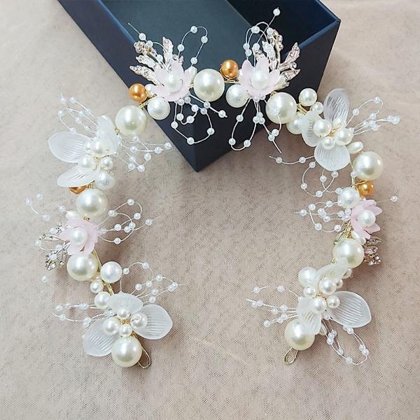Perlehåndled Blomsterpiger Brudepige HVID HÅNDLEDD White Wrist-Wrist
