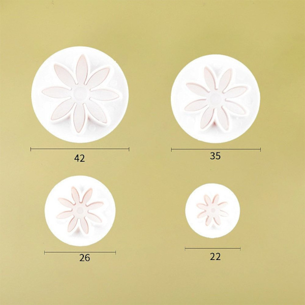4 stk Fondantform Cookieform Stempelform