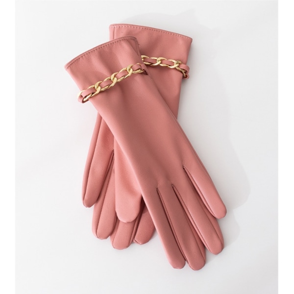 Leather Gloves Winter Thick Gloves PINK Pink