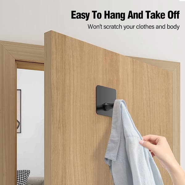 4 Stk Håndklædekroge Sticky Hooks SORT SORT Black
