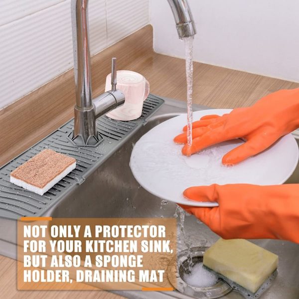 Kran Absorberende matte Silikon dreneringspute GRÅ L grey L