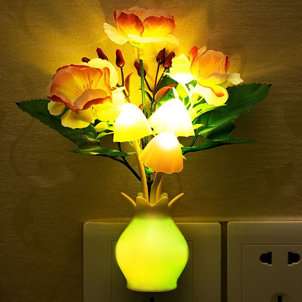 Fargerikt lite nattlys LED-soppnattlys 3 3 3