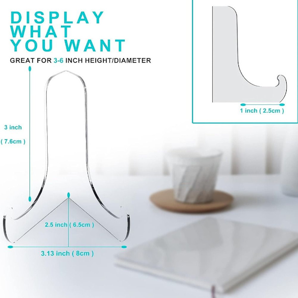 4 stk Akryl Transparent Display Rack Transparent Opbevaringsrack 1 pc