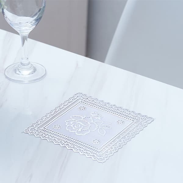 15 Stk 12cm Bordmatte Dekkeunderlag SØLV SØLV silver
