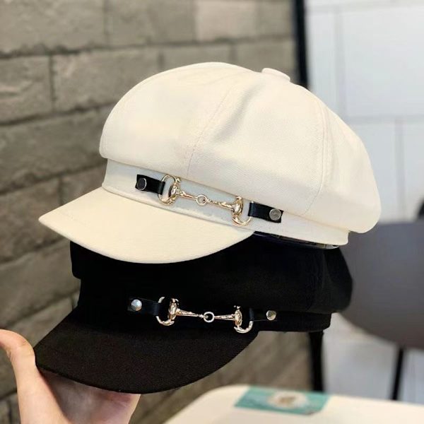 Vintage Basker Hat Newsboy Hat VIT white