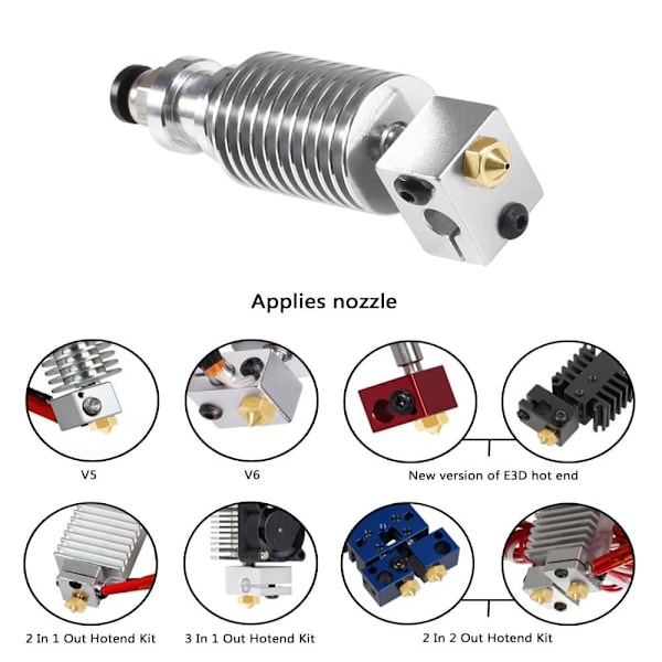 22 kpl 3D-tulostimen ekstruuderin suuttimet messinki 0,2 mm 0,3 mm 0,4 mm 0,5 mm