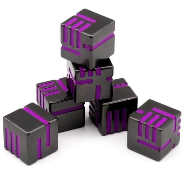 D6 metallinen set, 6-puolinen noppapurppura purple