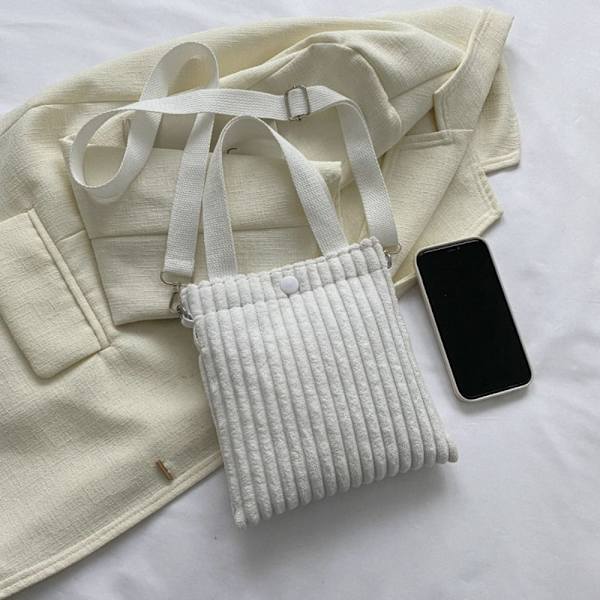 Axelväska i canvas Crossbody liten väska SVART black