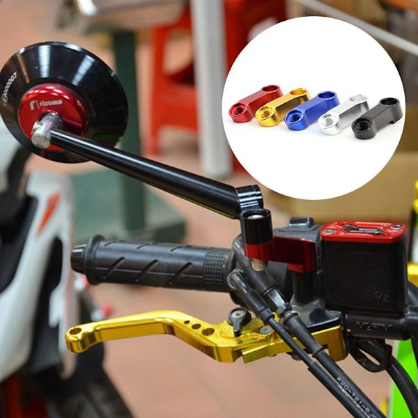 2PCS Backspeglar Förlängning Riser Förläng Adapterfäste gold