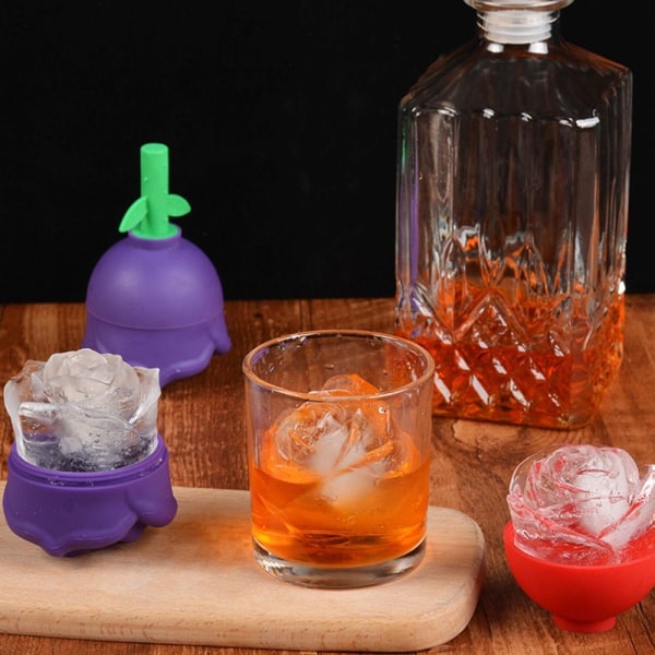 Rose Ice Ball Maker Ice Cube Form ORANGE orange