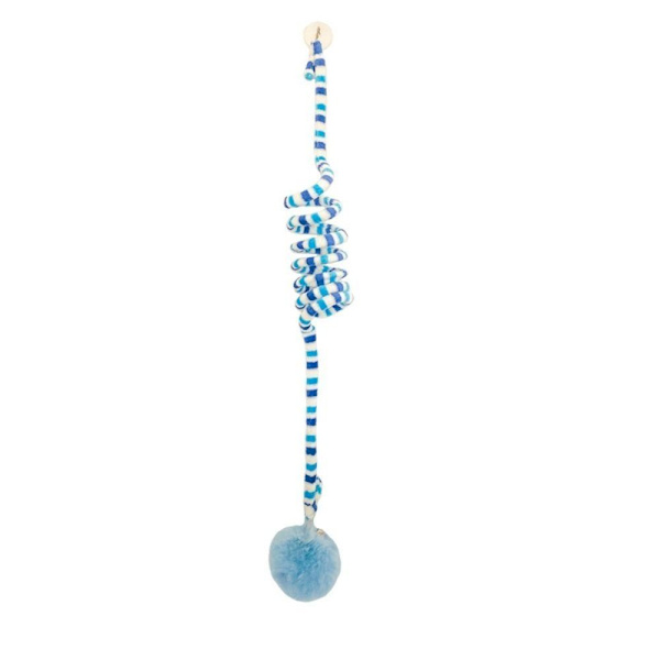 2 Stk Scratch Rope Cat Stick Interactive Cat Hanging Toy BLÅ Blue