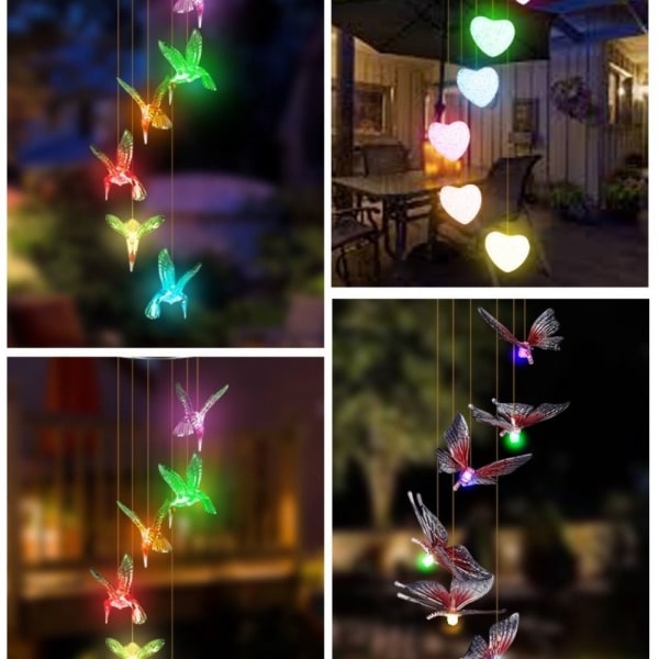 LED Wind Chime Solar Light 5 5 5