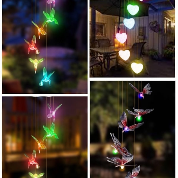 LED Wind Chime Solar Light 6 6 6