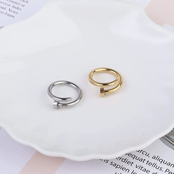 Twist Nail Ring Love Friendship Ring SILVER 8 Silver 8