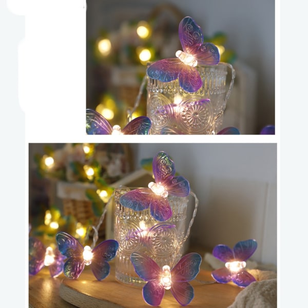 LED Butterfly LED-valonauha läpinäkyvä 1,5M 1,5M Transparent 1.5M-1.5M