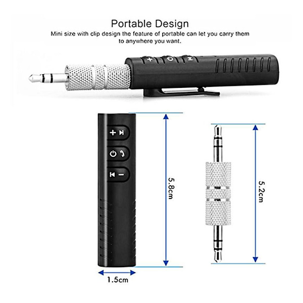 Bluetooth Modtager Sender Adapter Audio Bluetooth Modtager Black