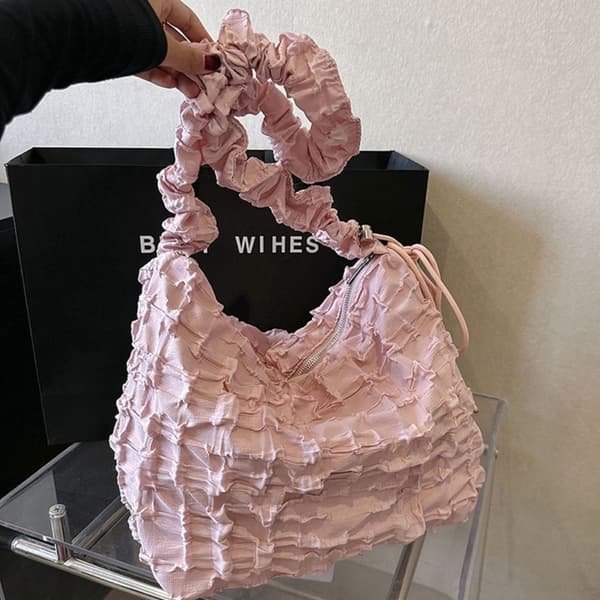 Plisserade Bubbles Väskor Moln Axelväskor ROSA pink