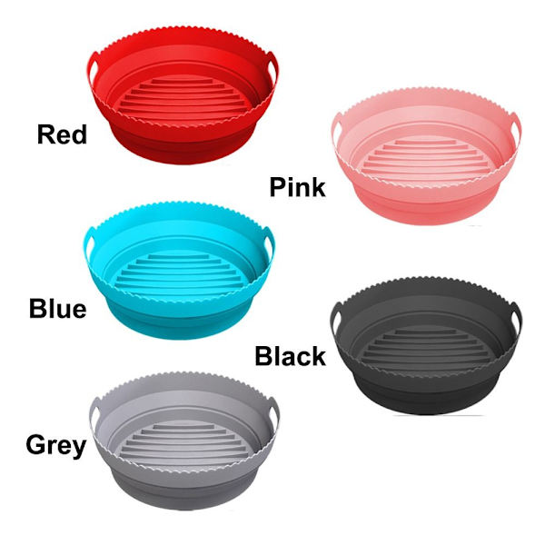 Vikbar Air Fryer Silikon Pot Korg Liner Mat Non-Stick rosa