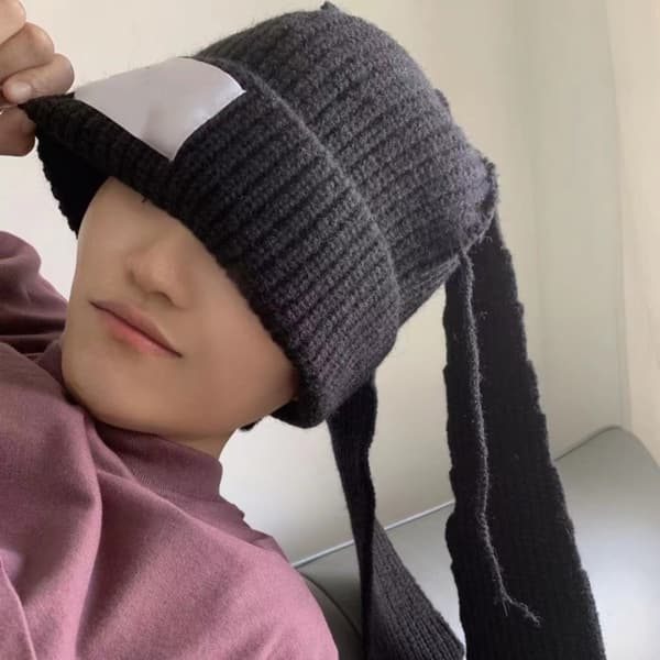 Skullies Beanie Long Ear Hat BLÅ blue