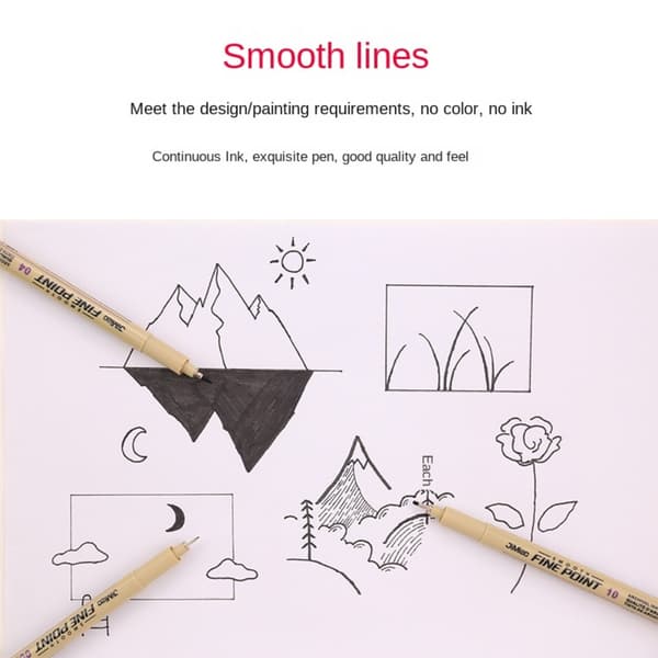 Miniature Dot Tegne Pen 12 pakker Sort