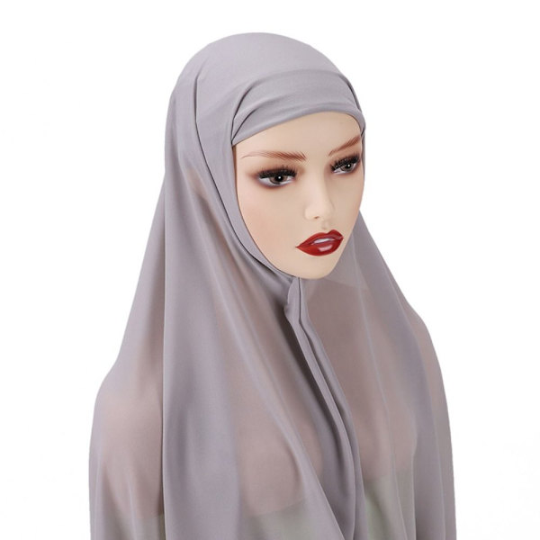 Muslimi Hijab-turbaanihattu VAALEANHARMAA light grey