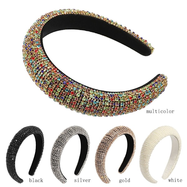 Rhinestone Pearl Haiband Wedding Headdress Full Crystal multicolor