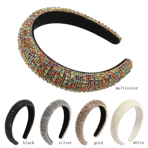 Rhinestone Pearl Haiband Wedding Headdress Full Crystal SILVER silver
