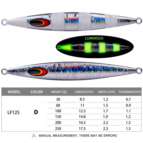 Fiske Jig Lure Kunstige lokker SØLV 60G 60G silver 60g-60g