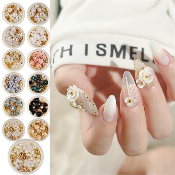 Nail Rhinestones 3D Shell Flower Glitters Flower