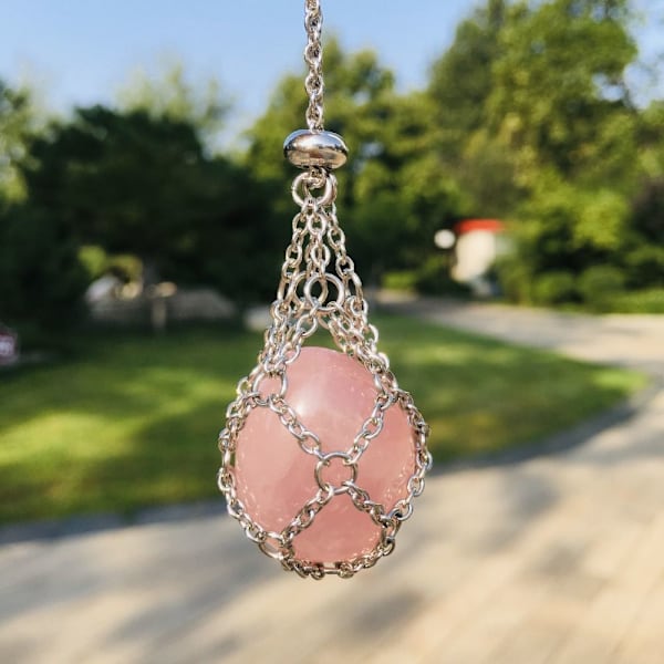 Crystal Holder Cage Necklace Crystal Net Metal Necklace M M