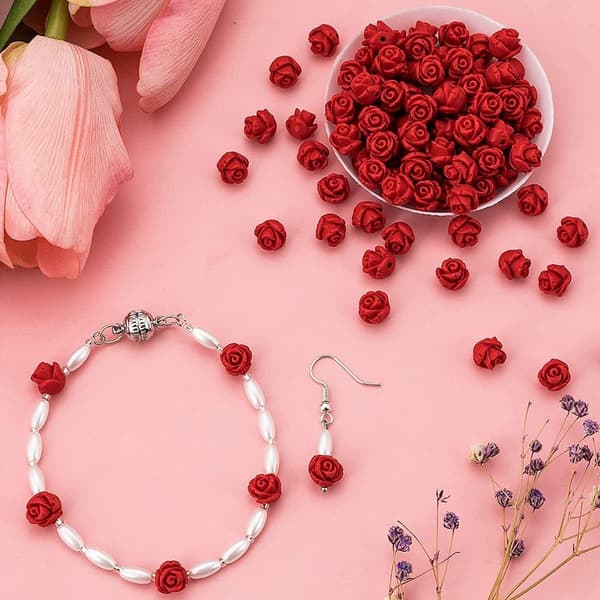 Beads Flower Beads Rose Beads